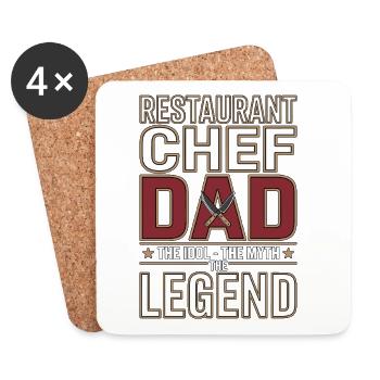 Restaurant Chef Dad The Idol The Professional Chef - Coasters (set of 4) - white - Front