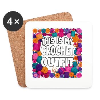 This Is My Crochet Outfit - Coasters (set of 4) - white - Front