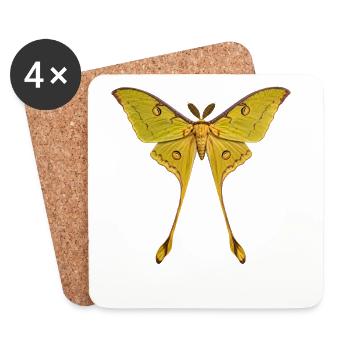 Comet Moth Argema mittrei - Coasters (set of 4) - white - Front