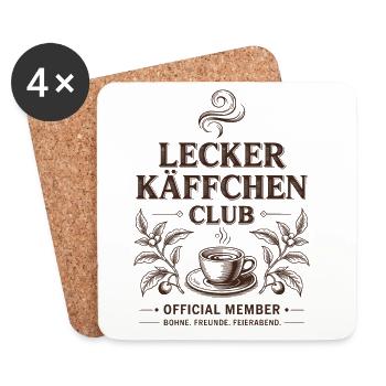 Kaffee Lecker Käffchen Club Espresso Cafe Barista - Untersetzer (4er-Set) - Weiß - Vorne