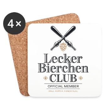 Lecker Bierchen Club Bier Spruch JGA Malle Bier - Untersetzer (4er-Set) - Weiß - Vorne