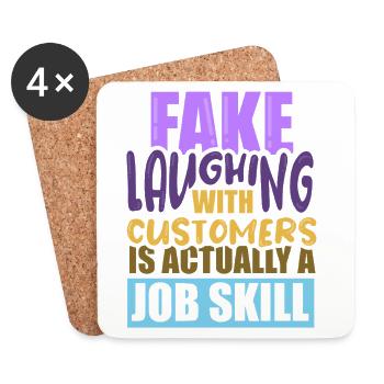 waiter bartender bartender bartender barchef - Coasters (set of 4) - white - Front