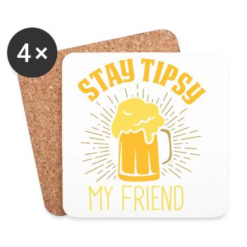 waiter bartender bartender bartender barchef - Coasters (set of 4) - white - Front