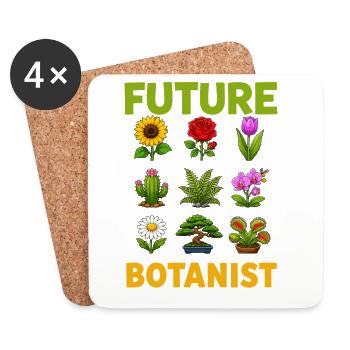 Futur botaniste, jolie plante et plante - Dessous de verre (lot de 4) - blanc - Devant