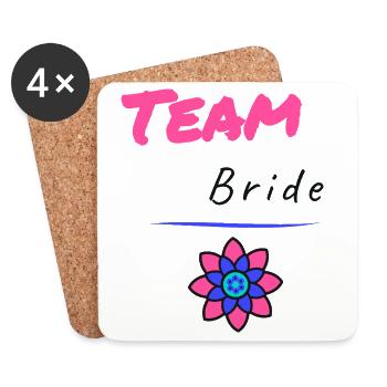 EVJF. MARIEE. TEAM. TEAM MARIEE. FUTURE MARIEE - Dessous de verre (lot de 4) - blanc - Devant