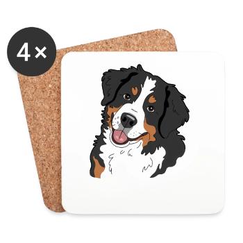 Berner Sennenhund - Untersetzer (4er-Set) - Weiß - Vorne