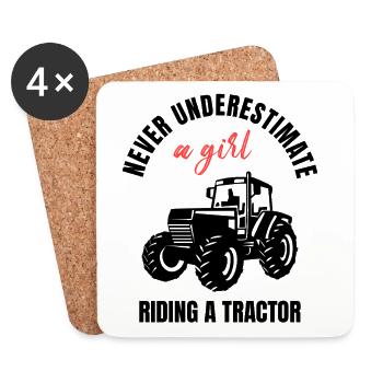 Tractor Girl Power - Coasters (set of 4) - white - Front