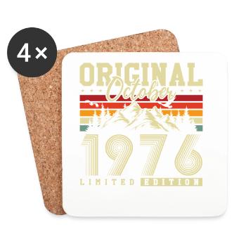 Original October 1976 – 50th Birthday Vintage - Coasters (set of 4) - white - Front