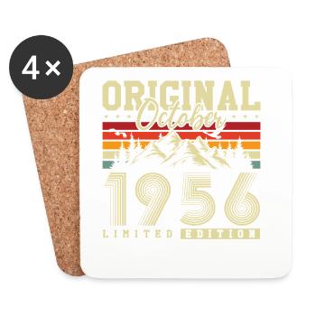 Original October 1956 – 70th Birthday Vintage - Coasters (set of 4) - white - Front