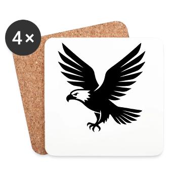 Eagle Bird in Flight Mode - Coasters (set of 4) - white - Front