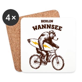 Berlin Bär Wannsee - Untersetzer (4er-Set) - Weiß - Vorne