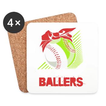 Softball Mom - Coasters (set of 4) - white - Front