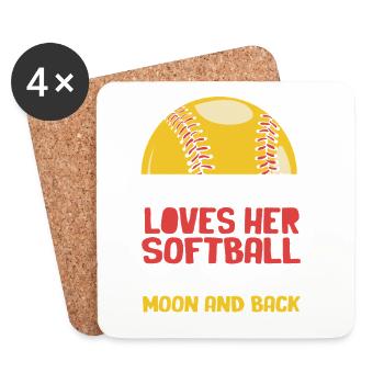 Maman de softball Maman de softball - Dessous de verre (lot de 4) - blanc - Devant