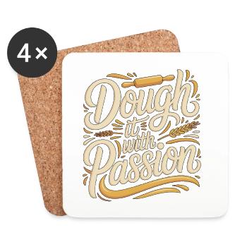 Pastry Chef Dough It With Passion Bakery Chef - Coasters (set of 4) - white - Front
