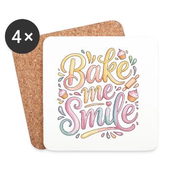 Pastry Chef Bake Me Smile Pastry Artist Baker - Coasters (set of 4) - white - Front