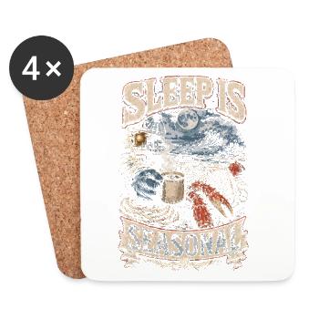 Alaska King Crab Sleep Is Seasonal - Coasters (set of 4) - white - Front