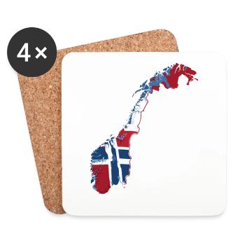 Norway Map Flag Scandinavia Travel - Coasters (set of 4) - white - Front