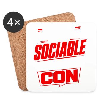 Humour Asocial Homme – Cadeau Drôle et Sarcastique - Dessous de verre (lot de 4) - blanc - Devant