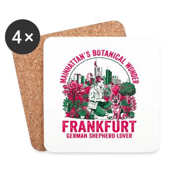 City Frankfurt German Shepherd Botanical Wonder - Coasters (set of 4) - white - Front