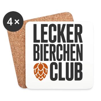 Lecker Bierchen Club Bier Spruch JGA Malle Bier - Untersetzer (4er-Set) - Weiß - Vorne