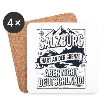 Salzburg Hart an der Grenze nicht Deutschland - Untersetzer (4er-Set) - Weiß - Vorne