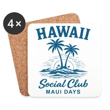 Hawaii Social Club Maui Days - Coasters (set of 4) - white - Front