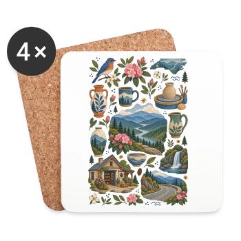 Asheville, North Carolina Love | Blue Ridge - Coasters (set of 4) - white - Front