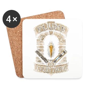 Stonemason Stonemasonry Plumb Is Everything - Coasters (set of 4) - white - Front