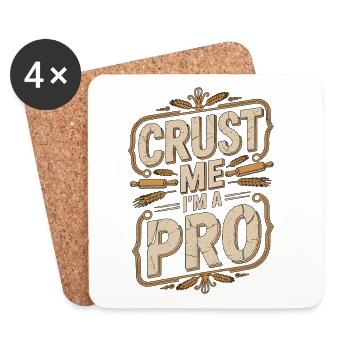Pastry Chef Crust Me I'm A Pro Confectioner Baker - Coasters (set of 4) - white - Front