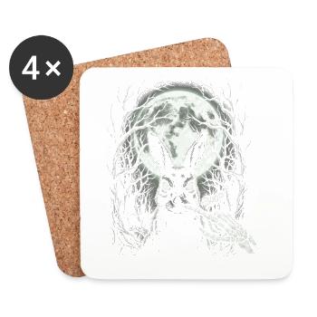 Skeleton Boop Creepy Cute Bunny Goth - Coasters (set of 4) - white - Front