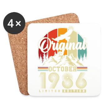 Original October 1986 – 40th Birthday Vintage - Coasters (set of 4) - white - Front