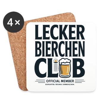 Lecker Bierchen Club Bier Spruch JGA Malle Bier - Untersetzer (4er-Set) - Weiß - Vorne