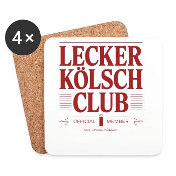 Lecker Kölsch Club Kölle Kölner Bier Brauhaus Köln - Untersetzer (4er-Set) - Weiß - Vorne