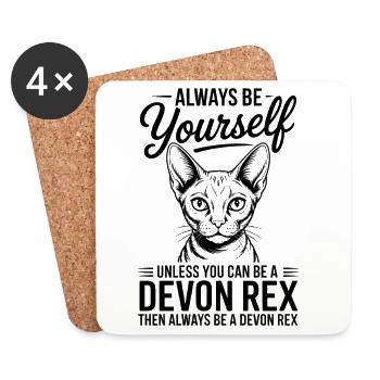 Devon Rex Spruch Katze Lustiges Devon Rex Geschenk - Untersetzer (4er-Set) - Weiß - Vorne