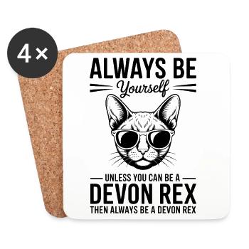Devon Rex Spruch Katze Lustiges Devon Rex Geschenk - Untersetzer (4er-Set) - Weiß - Vorne