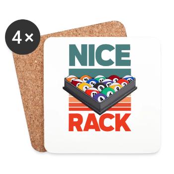 Nice Rack Lustiges Billard 9 Ball Pool Retro - Untersetzer (4er-Set) - Weiß - Vorne