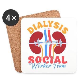 Social Worker Quote Dialysis Worker Team Social - Untersetzer (4er-Set) - Weiß - Vorne