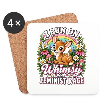 I Run On Whimsy And Feminist Rage - Untersetzer (4er-Set) - Weiß - Vorne