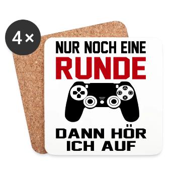 Computerspiele Gamer Konsole Joystick PC Spielen - Untersetzer (4er-Set) - Weiß - Vorne