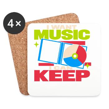 Cd-sammler Kompaktplatte Physisches Medium - Untersetzer (4er-Set) - Weiß - Vorne
