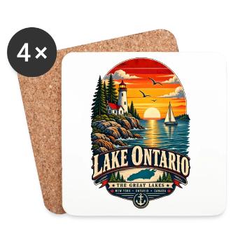Lake Ontario Funny Vintage - Untersetzer (4er-Set) - Weiß - Vorne