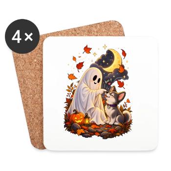 Funny Ghost Chihuahua Dog Boop Halloween - Untersetzer (4er-Set) - Weiß - Vorne