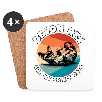 Lustige Devon Rex Sprüche - Untersetzer (4er-Set) - Weiß - Vorne