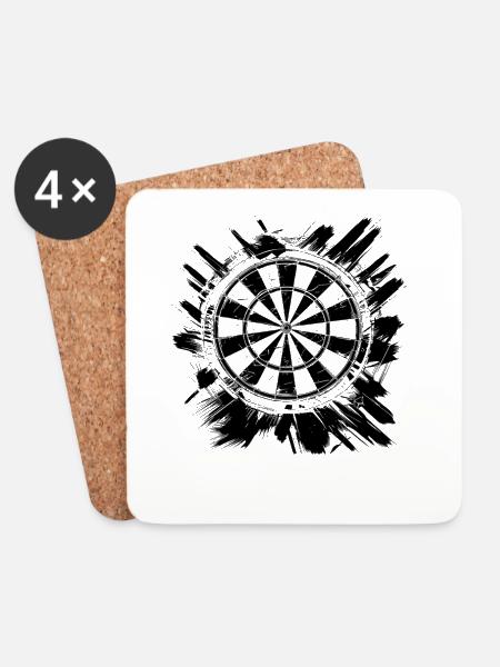 Dartscheibe Graffiti - Untersetzer (4er-Set) - Weiß