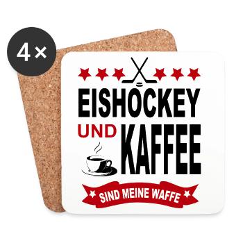 Eishockey Eishockeyspieler Sport Verein - Untersetzer (4er-Set) - Weiß - Vorne