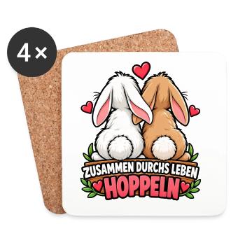 Valentinstag Geschenkidee Partner Hochzeitstag - Untersetzer (4er-Set) - Weiß - Vorne