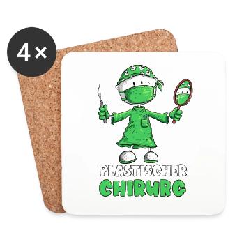 Plastischer Chirurg Facharzt Cartoon Geschenk - Untersetzer (4er-Set) - Weiß - Vorne