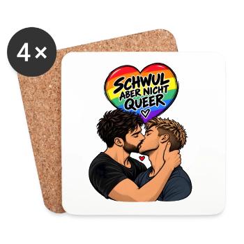 Schwul aber nicht Queer - Untersetzer (4er-Set) - Weiß - Vorne