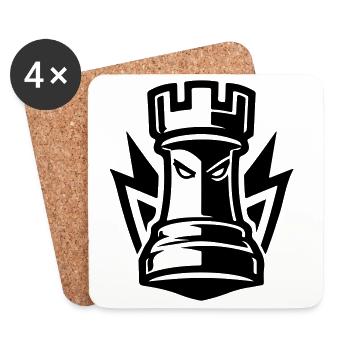 schach turm - Untersetzer (4er-Set) - Weiß - Vorne