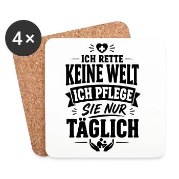 Pflege Alltag - Untersetzer (4er-Set) - Weiß - Vorne